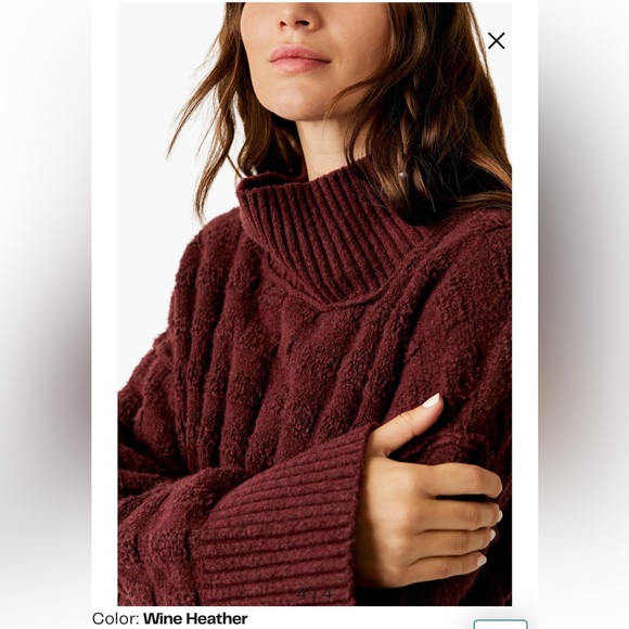 Free People Soul Searcher Sweater NWT Size M and XL Color Wine Heather - Picture 2 of 7